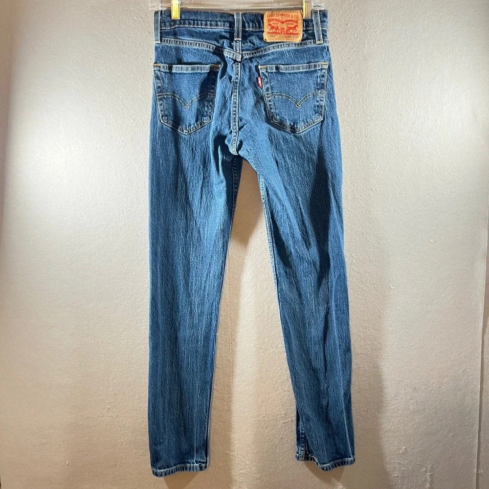 748 | Levi's 511 Slim Fit Denim Jeans Blue Mens 28x32 Medium Wash Red Tab